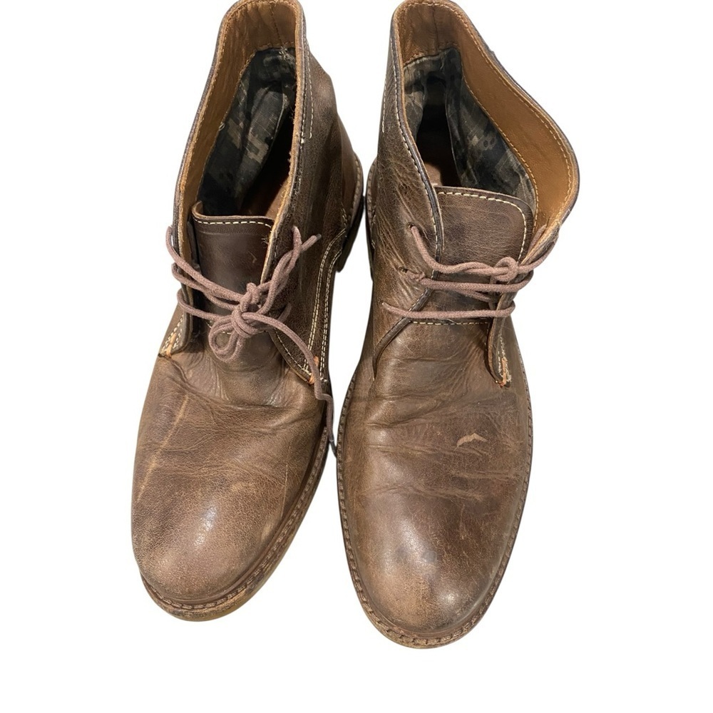 Hush Puppies Brown Leather Boots Classic Size 7 Preppy Ankle Boot Moccasin View 5